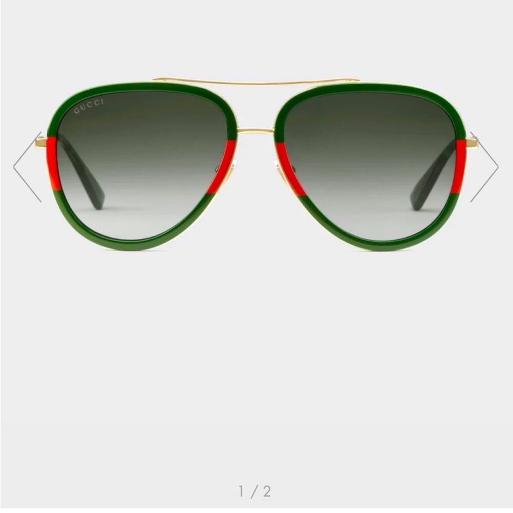 Gucci red green aviator sunglasses